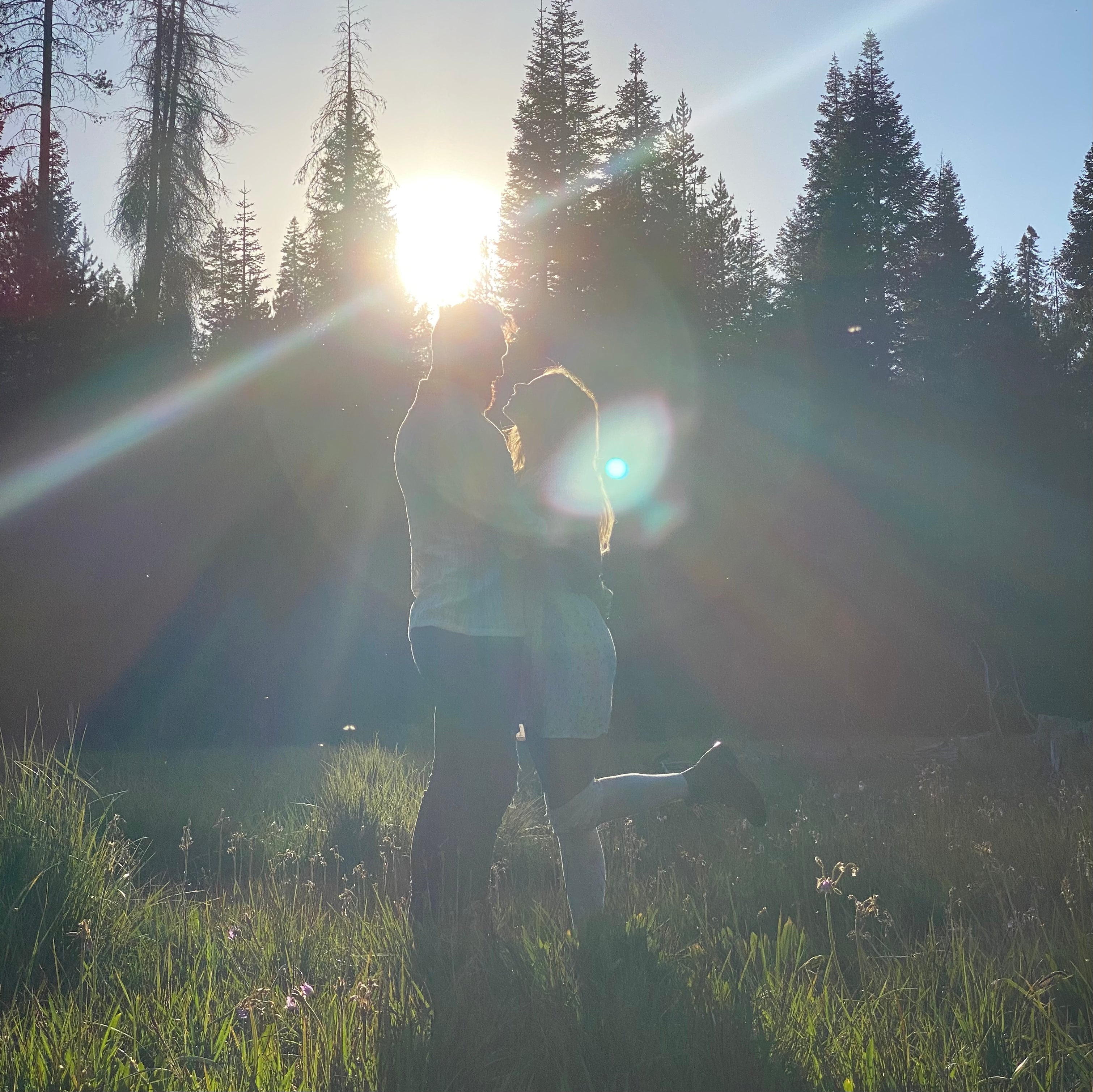 silouette of couple