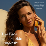 woman holding youth beauty face oil